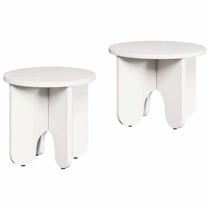 Masă de cafea 2 pcs Alb Lemn masiv de pin - WALTI WALTI