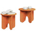 Masă de cafea 2 pcs Maroniu cerat Lemn masiv de pin - WALTI WALTI