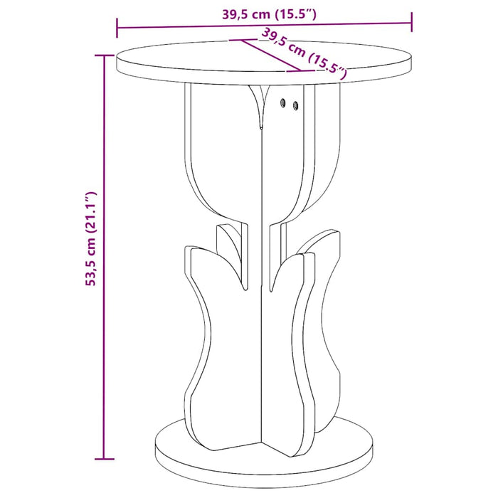 Masă de cafea natural 39,5 x 39,5 x 53,5 cm Lemn masiv de pin - WALTI WALTI