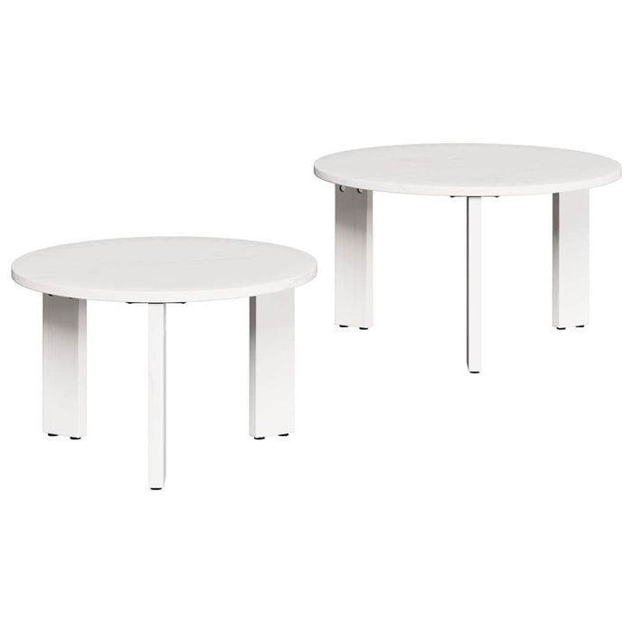 Masă de cafea 2 pcs Alb Lemn masiv de pin - WALTI WALTI