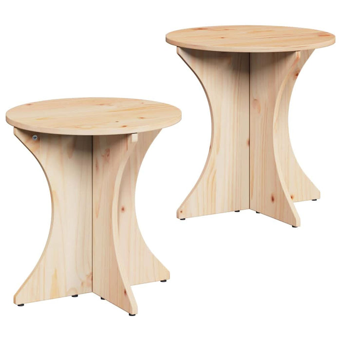 Masă de cafea 2 pcs natural Lemn masiv de pin - WALTI WALTI