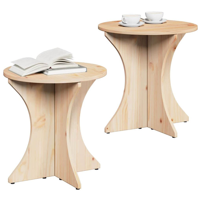 Masă de cafea 2 pcs natural Lemn masiv de pin - WALTI WALTI