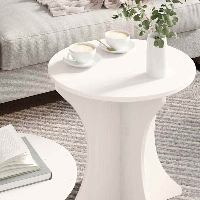 Masă de cafea 2 pcs Alb Lemn masiv de pin - WALTI WALTI