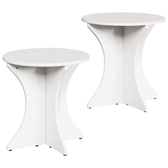 Masă de cafea 2 pcs Alb Lemn masiv de pin - WALTI WALTI