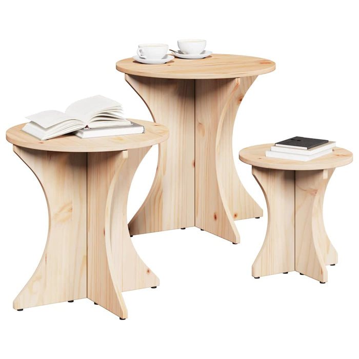 Masă de cafea 3 pcs natural - WALTI WALTI