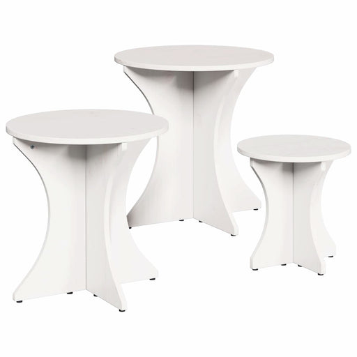 Masă de cafea 3 pcs Alb - WALTI WALTI