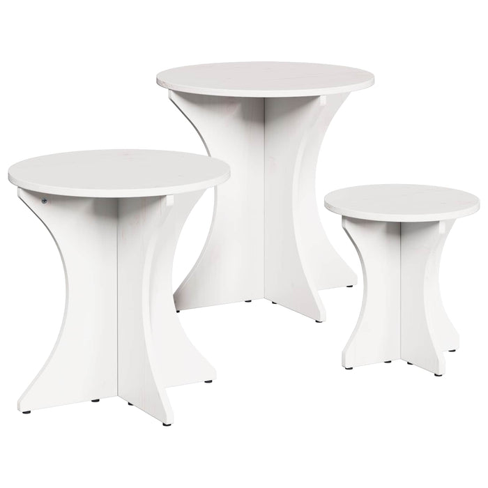 Masă de cafea 3 pcs Alb - WALTI WALTI