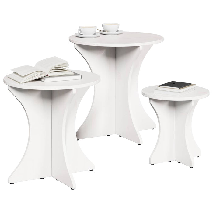 Masă de cafea 3 pcs Alb - WALTI WALTI