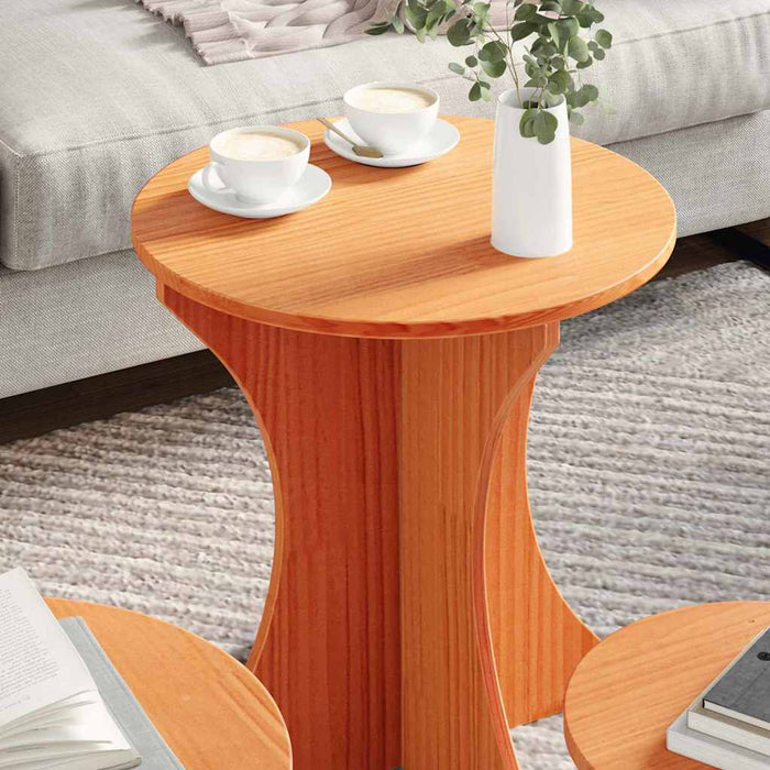 Masă de cafea 3 pcs Maroniu cerat - WALTI WALTI
