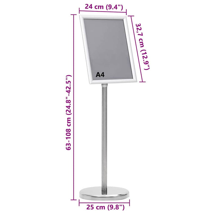 Suporturi pentru postere 2 pcs Argintiu 32.7 x 24 x 108 cm - WALTI WALTI