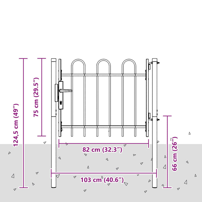 Poartă de gard BOXTEL 103 x 124,5 cm Oțel vopsit electrostatic WALTI