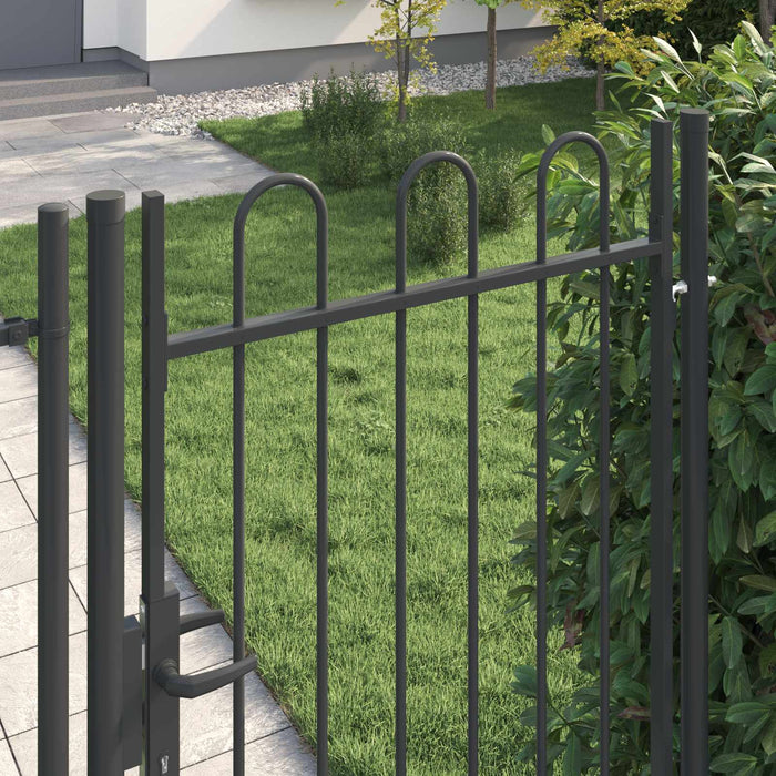 Poartă de gard Gri 103 x 225 cm Oțel vopsit electrostatic - WALTI WALTI