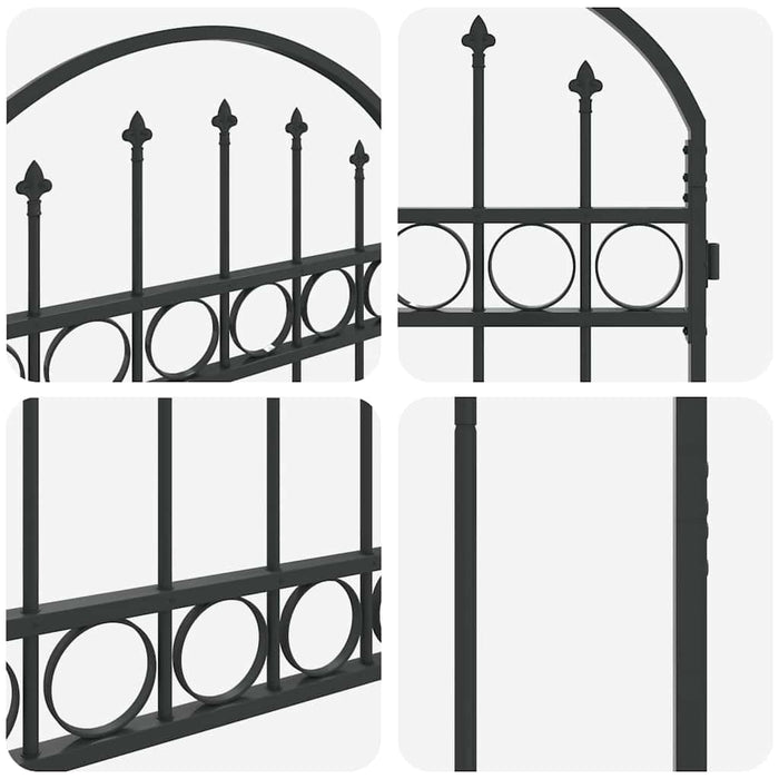 Stâlp de gard. cu blocare Gri 200 x 88 x 14 cm Oțel - WALTI WALTI