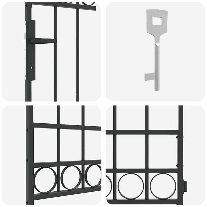 Stâlp de gard. cu blocare Gri 200 x 88 x 14 cm Oțel - WALTI WALTI