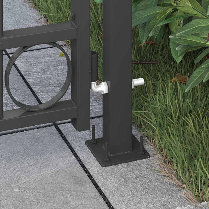 Stâlp de gard. cu blocare Gri 200 x 88 x 14 cm Oțel - WALTI WALTI