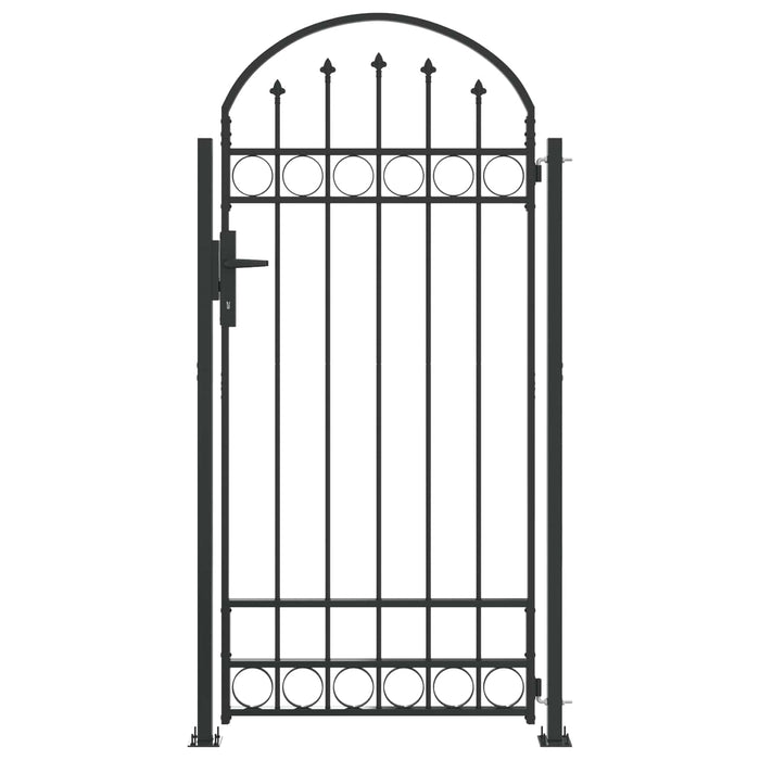 Stâlp de gard. cu blocare Gri 200 x 88 x 14 cm Oțel - WALTI WALTI