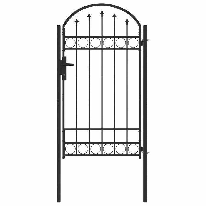 Poartă de gard Gri 100 x 175 cm Oțel vopsit electrostatic - WALTI WALTI
