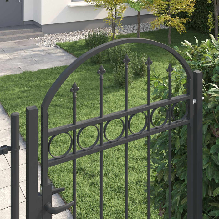 Poartă de gard Gri 100 x 195 cm Oțel vopsit electrostatic - WALTI WALTI