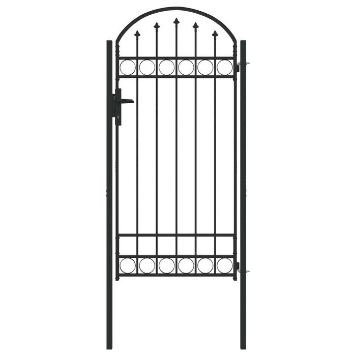 Poartă de gard Gri 100 x 195 cm Oțel vopsit electrostatic - WALTI WALTI