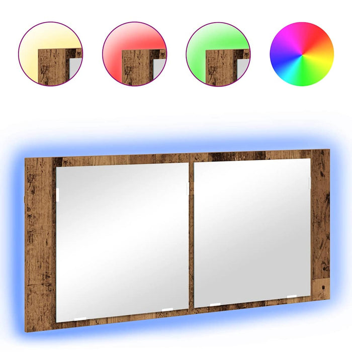 Cameră de Oglindă LED Lemn vechi 100 x 12 x 45 cm Lemn compozit - WALTI WALTI