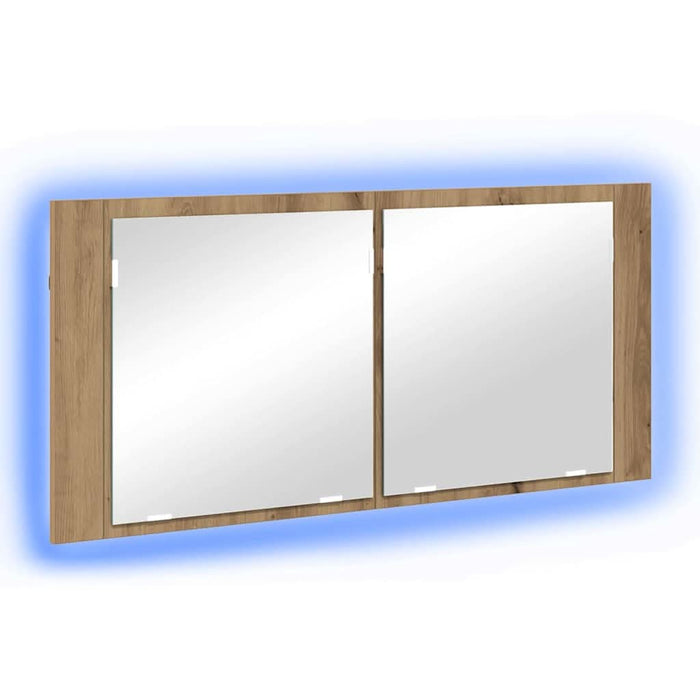 Cameră de Oglindă LED cu raft stejar artizanal 100 x 12 x 45 cm - WALTI WALTI