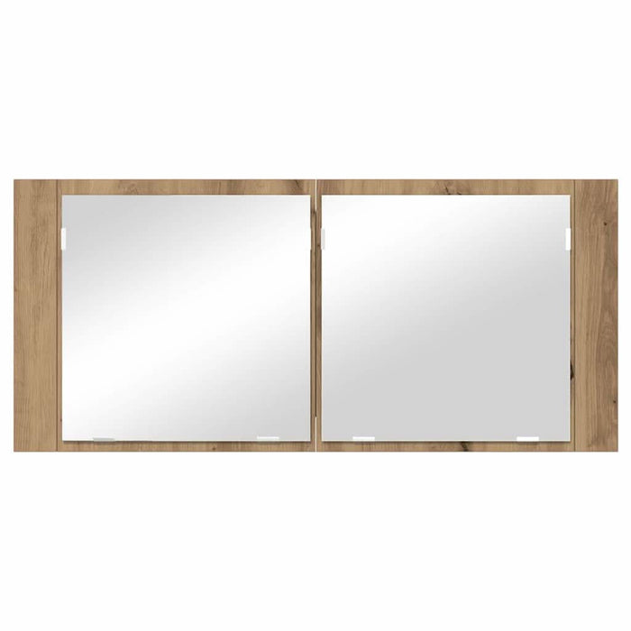 Cameră de Oglindă LED cu raft stejar artizanal 100 x 12 x 45 cm - WALTI WALTI