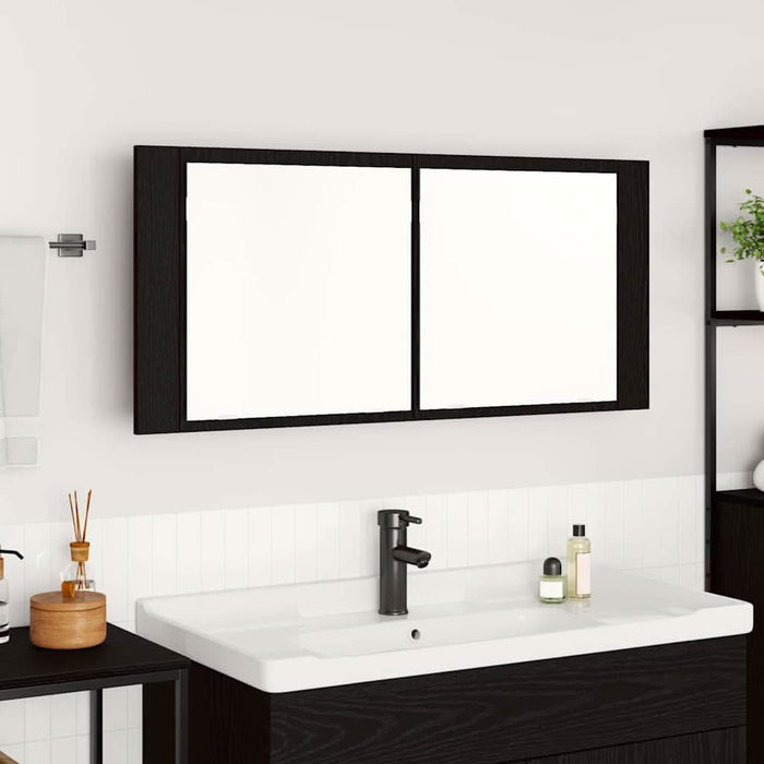 Cameră de Oglindă LED cu raft Stejar negru 100 x 12 x 45 cm - WALTI WALTI