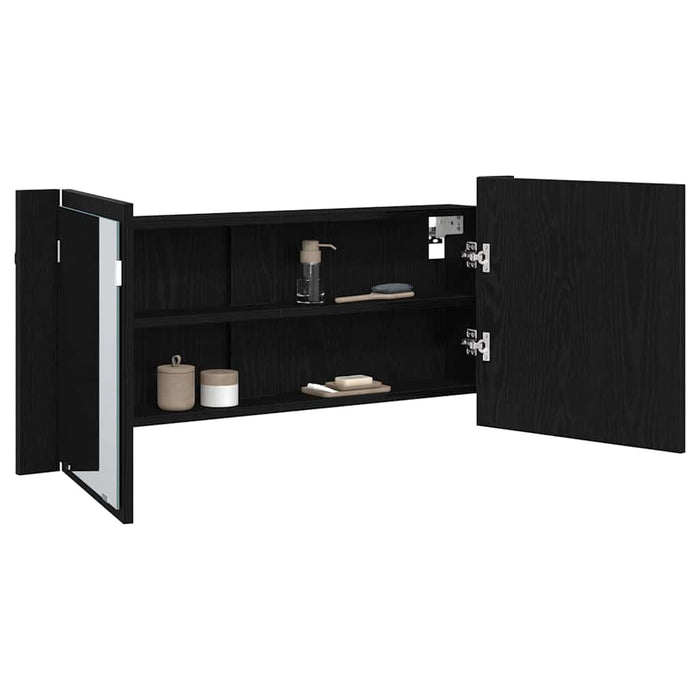 Cameră de Oglindă LED cu raft Stejar negru 100 x 12 x 45 cm - WALTI WALTI