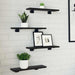Raft pentru cărți 4 pcs Negru 40 x 10 x 1.5 cm Lemn compozit - WALTI WALTI