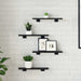 Raft pentru cărți 4 pcs Negru 40 x 10 x 1.5 cm Lemn compozit - WALTI WALTI