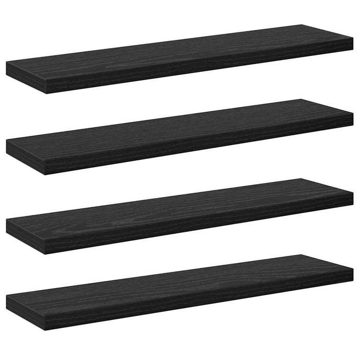 Raft pentru cărți 4 pcs Negru 40 x 10 x 1.5 cm Lemn compozit - WALTI WALTI