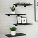 Raft pentru cărți 4 pcs Negru 40 x 20 x 1.5 cm Lemn compozit - WALTI WALTI