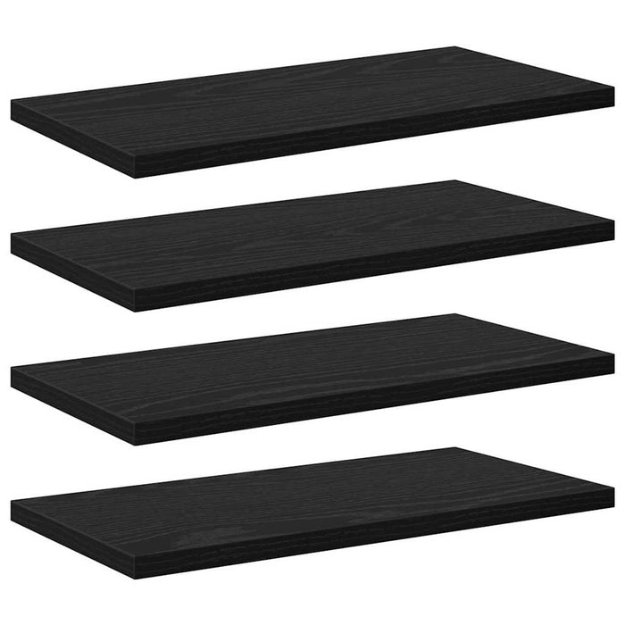 Raft pentru cărți 4 pcs Negru 40 x 20 x 1.5 cm Lemn compozit - WALTI WALTI