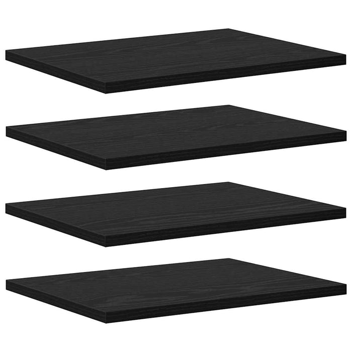 Raft pentru cărți 4 pcs Negru 40 x 30 x 1.5 cm Lemn compozit - WALTI WALTI