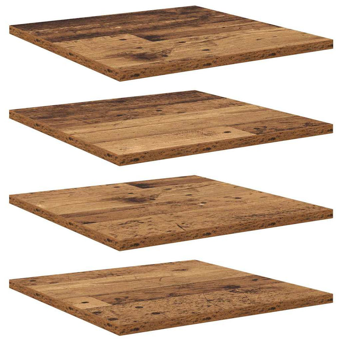 Raft pentru cărți 4 pcs Maro 40 x 40 x 1.5 cm Lemn compozit - WALTI WALTI