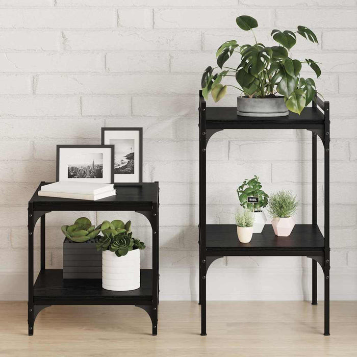 Raft pentru cărți 4 pcs Negru 40 x 40 x 1.5 cm Lemn compozit - WALTI WALTI