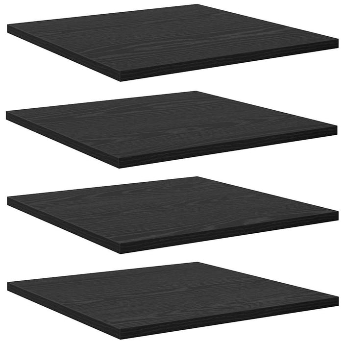 Raft pentru cărți 4 pcs Negru 40 x 40 x 1.5 cm Lemn compozit - WALTI WALTI