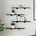 Raft pentru cărți 4 pcs Negru 60 x 10 x 1.5 cm Lemn compozit - WALTI WALTI