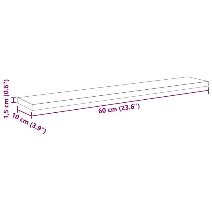 Raft pentru cărți 4 pcs Negru 60 x 10 x 1.5 cm Lemn compozit - WALTI WALTI