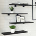 Raft pentru cărți 4 pcs Negru 60 x 20 x 1.5 cm Lemn compozit - WALTI WALTI