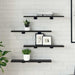 Raft pentru cărți 4 pcs Negru 60 x 20 x 1.5 cm Lemn compozit - WALTI WALTI