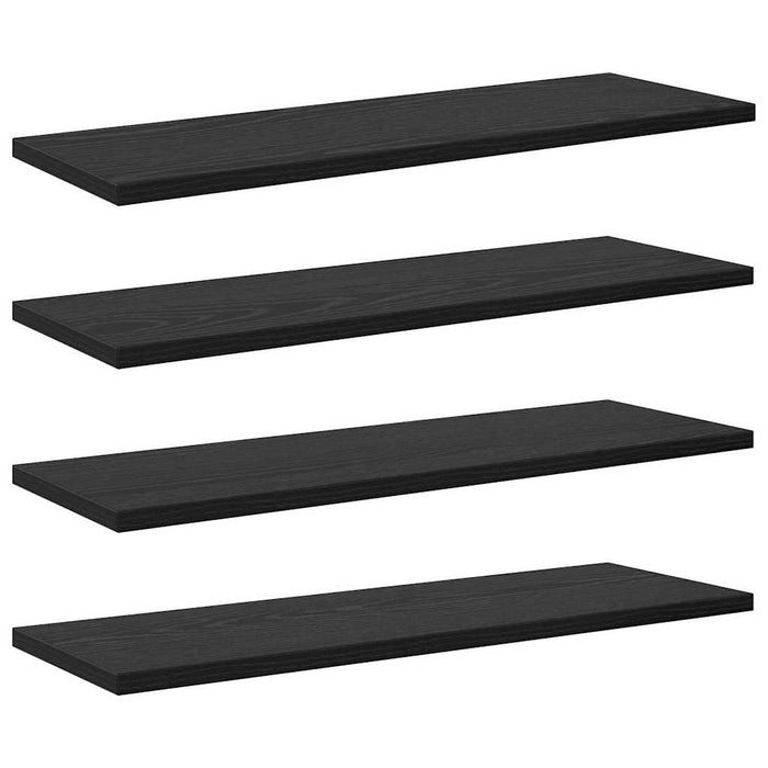 Raft pentru cărți 4 pcs Negru 60 x 20 x 1.5 cm Lemn compozit - WALTI WALTI