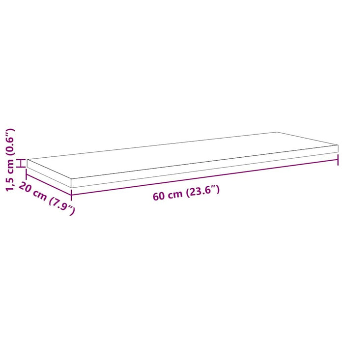 Raft pentru cărți 4 pcs Negru 60 x 20 x 1.5 cm Lemn compozit - WALTI WALTI