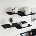 Raft pentru cărți 4 pcs Negru 60 x 30 x 1.5 cm Lemn compozit - WALTI WALTI