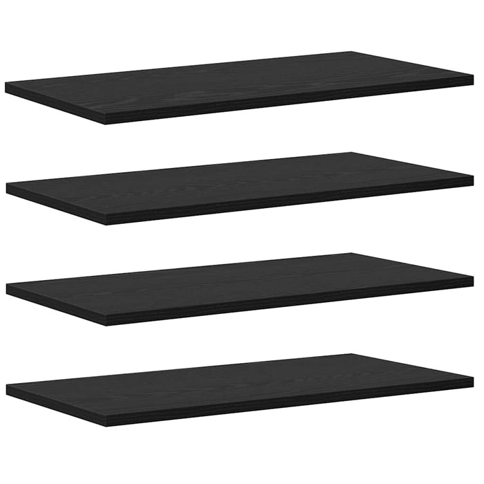 Raft pentru cărți 4 pcs Negru 60 x 30 x 1.5 cm Lemn compozit - WALTI WALTI