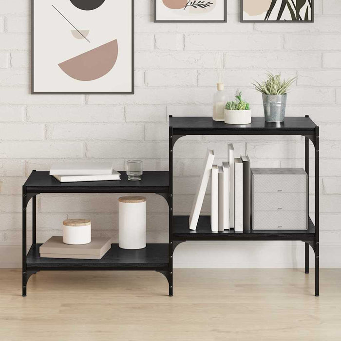 Raft pentru cărți 4 pcs Negru 60 x 40 x 1.5 cm Lemn compozit - WALTI WALTI