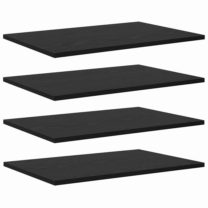 Raft pentru cărți 4 pcs Negru 60 x 40 x 1.5 cm Lemn compozit - WALTI WALTI