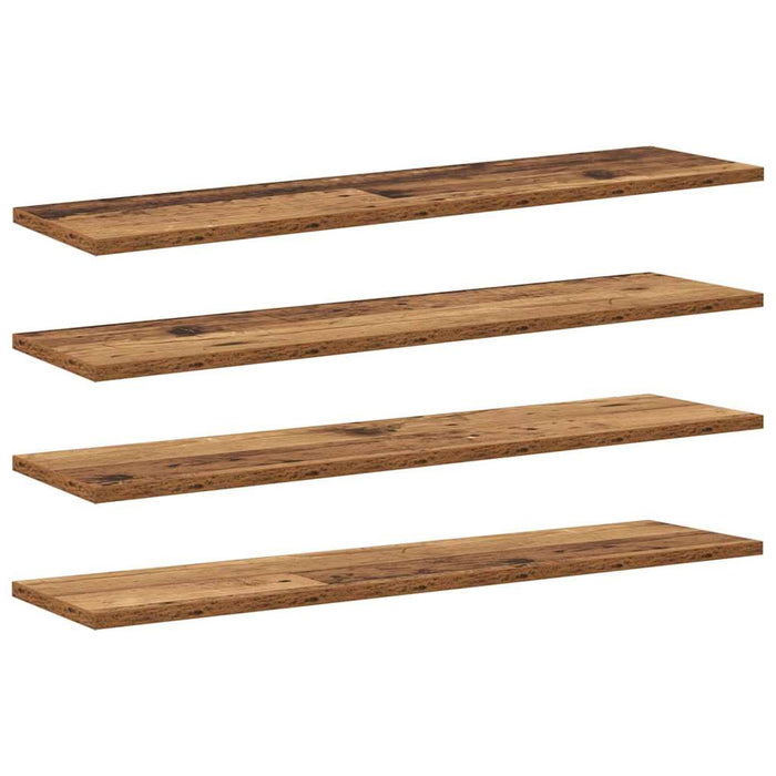 Raft pentru cărți 4 pcs Maro 80 x 20 x 1.5 cm Lemn compozit - WALTI WALTI