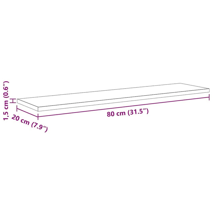 Raft pentru cărți 4 pcs Maro 80 x 20 x 1.5 cm Lemn compozit - WALTI WALTI