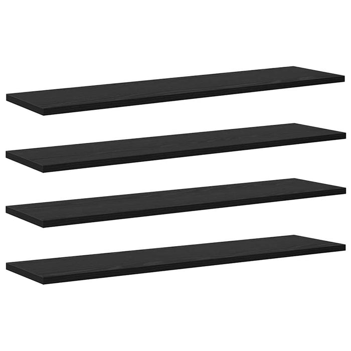 Raft pentru cărți 4 pcs Negru 80 x 20 x 1,5 cm Lemn compozit - WALTI WALTI